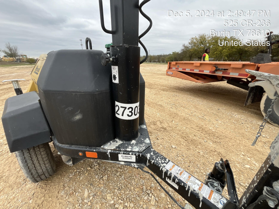 2022 Allmand NLV3GR (4) LED Light Fixture 350W, 23' Vertical Mast, 3kW Prime, Towable, ES Decals, T3