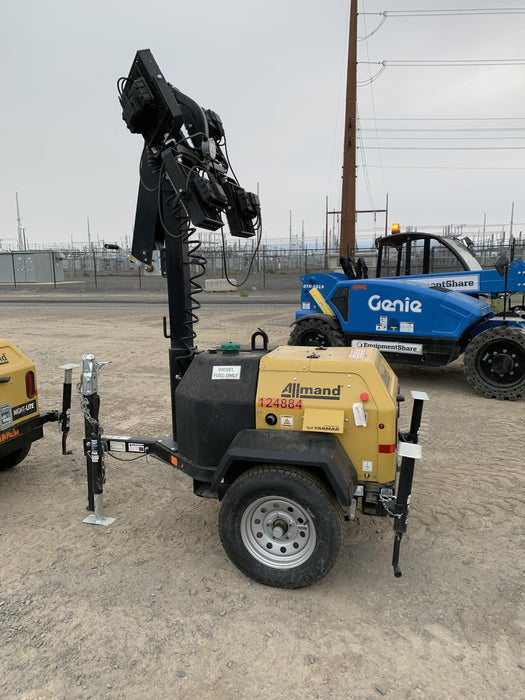 2020 Allmand NLV3GR (4) LED Light Fixture 350W, 23' Vertical Mast, 3kW Prime, Towable, Deep Sea L401, Leveling Jacks, Yanmar T4F 5.8hp