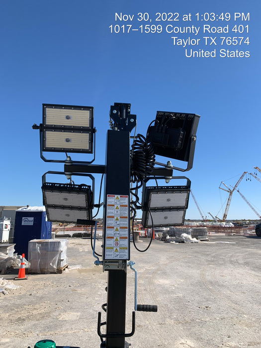 2022 Allmand NLV3GR (4) LED Light Fixture 350W, 23' Vertical Mast, 3kW Prime, Towable, ES Decals, T3