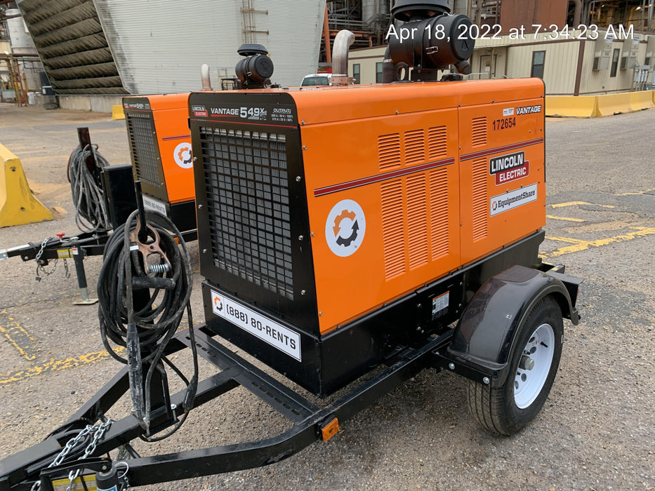 2021 Lincoln Electric Vantage 549X Ready Pak 3, ORANGE (includes trailer, cable rack, fender light kit)