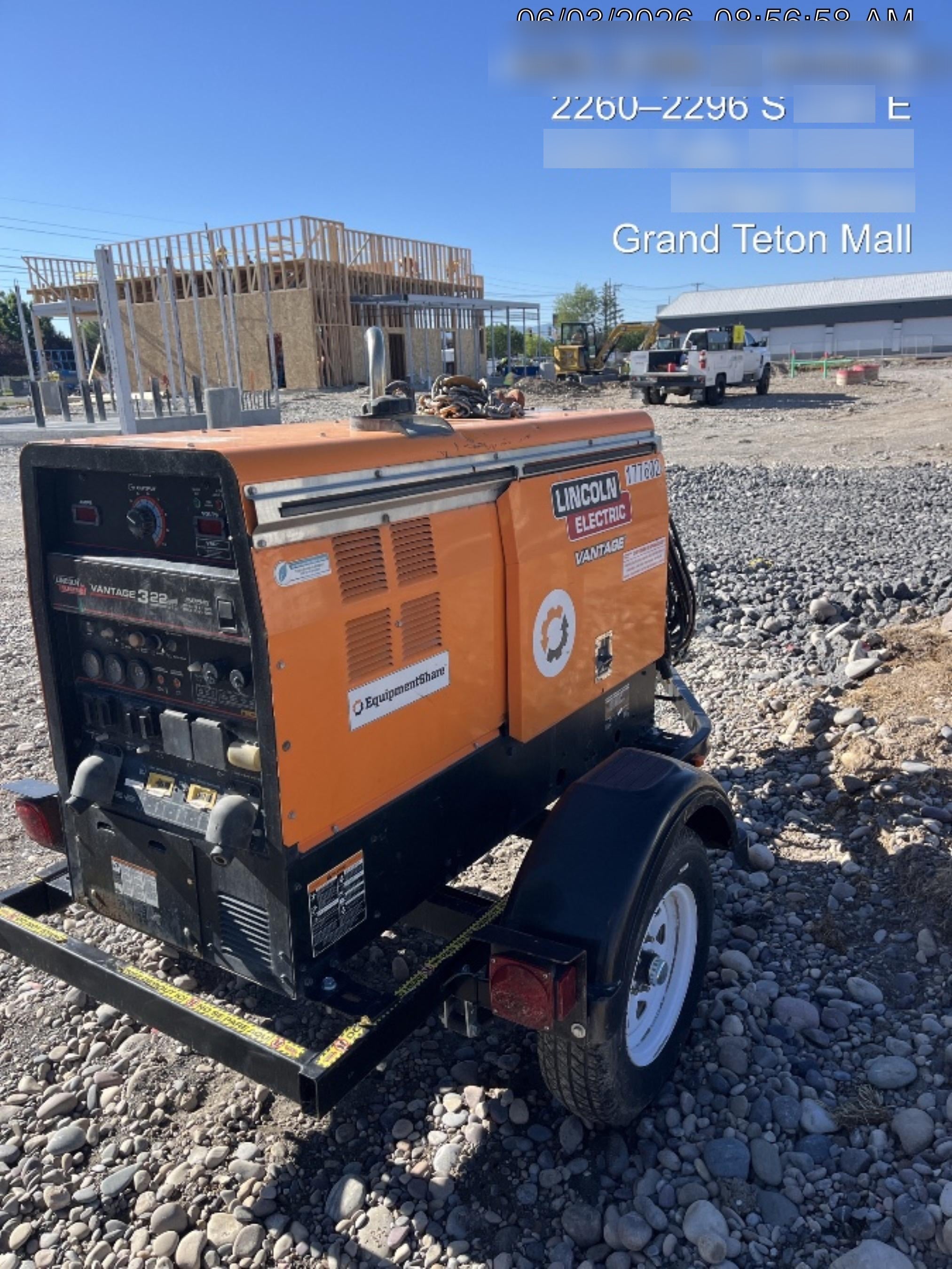 2021 Lincoln Electric Vantage 322 Vantage 322 Ready Pak 3 w/ Decals, ORANGE (includes trailer, cable rack, fender light kit) NO Telematics