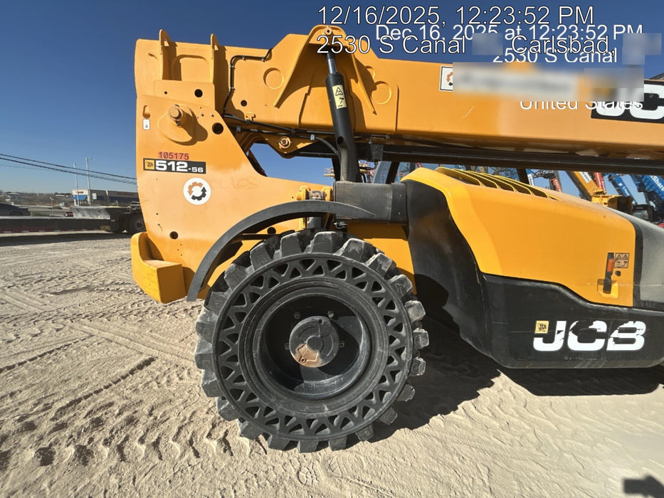 2020 JCB 512-56 Canopy, 74Hp, Solid Tires, Work Lights, Beacon, Aux Hydraulics, Back up Alarm, Lifting Eye, ES Decals