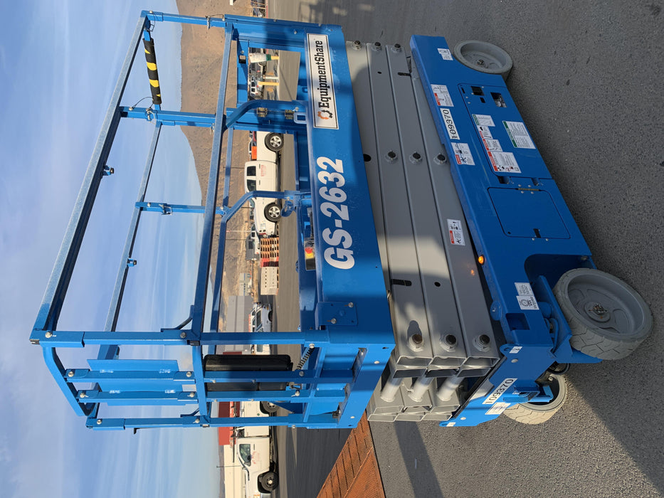 2020 Genie GS-2632 Solid NM Tires, Folding Rails with Half-Height Swing Gate, Beacon, 800W Invertor