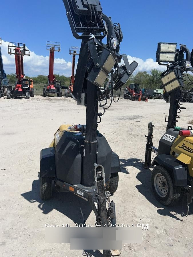 2022 Allmand NLV3GR (4) LED Light Fixture 350W, 23' Vertical Mast, 3kW Prime, Towable, Deep Sea L401, Leveling Jacks, Yanmar T4F 5.8hp
