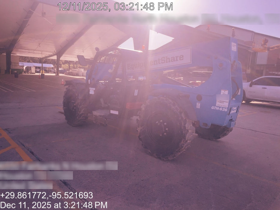 2019 Genie GTH-636 Canopy, Solid RT Tires, LED Work Lights, Beacon 60" QA Carriage, 48" Forks