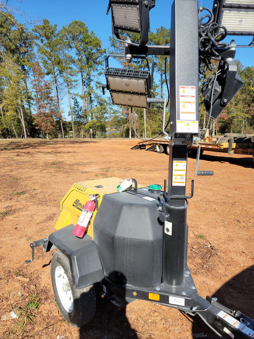 2021 Allmand NLV3GR (4) LED Light Fixture 350W, 23' Vertical Mast, 3kW Prime, Towable, Deep Sea L401, Leveling Jacks, Yanmar T4F 5.8hp