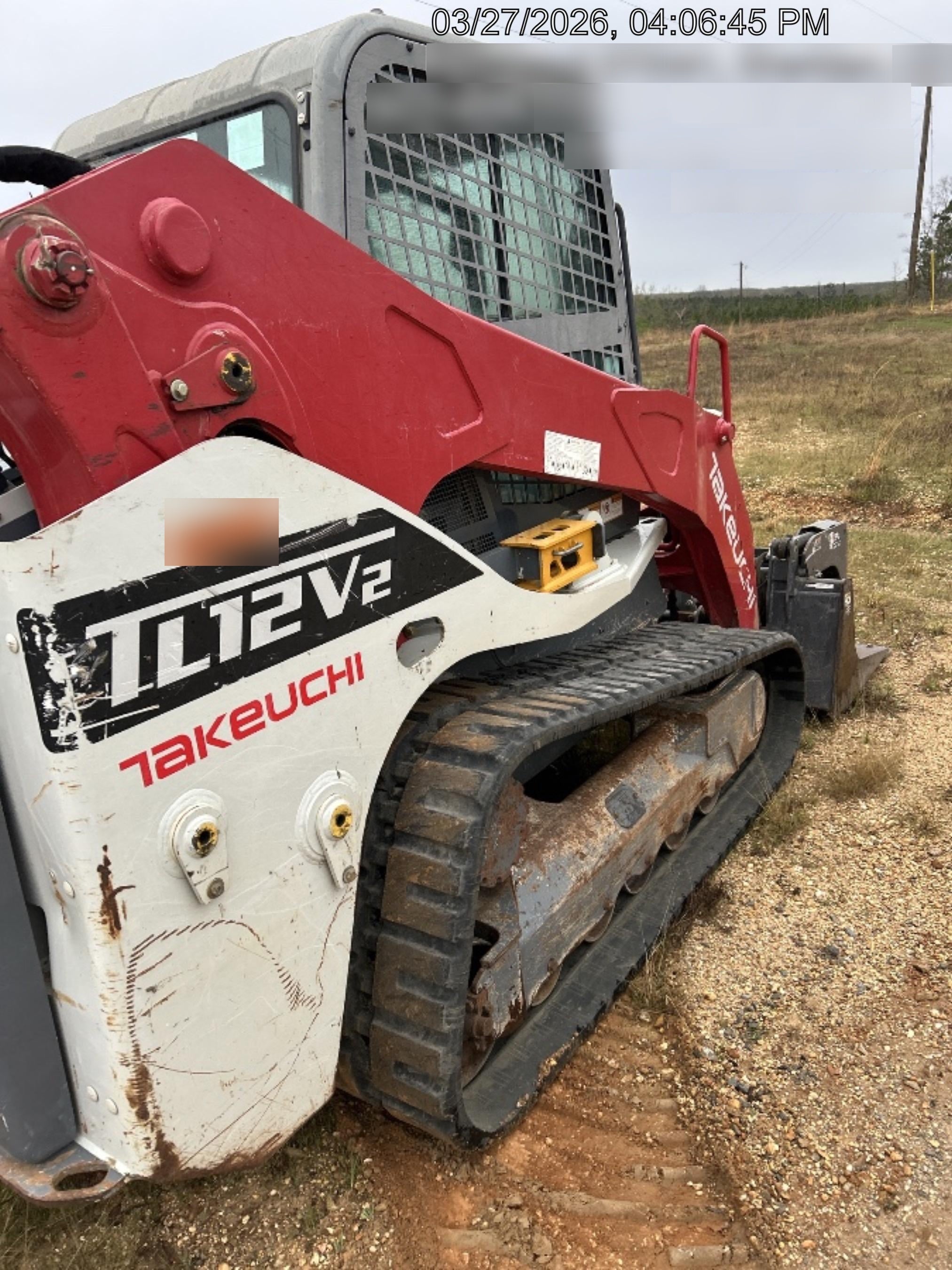 2019 Takeuchi TL12V2C Cab/Heat/AC, Back-up Alarm, Hydraulic QC w/80" HD Tooth Bucket