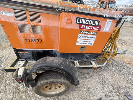 2021 Lincoln Electric Vantage 322 Vantage 322 Ready Pak 3 w/ Decals, ORANGE (includes trailer, cable rack, fender light kit) NO Telematics