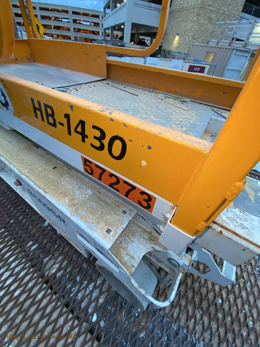 Custom Equipment HB-1430 <ul>
 <li>Hy-Brid Scissor Lift</li>
  <li>Platform capacity up to 670 lbs.</li>
  <li>Working height up to 20 ft</li>
  <li>Weighs under 1,700 lbs.</li>
  <li>Non-marking wheels </li>
</ul>