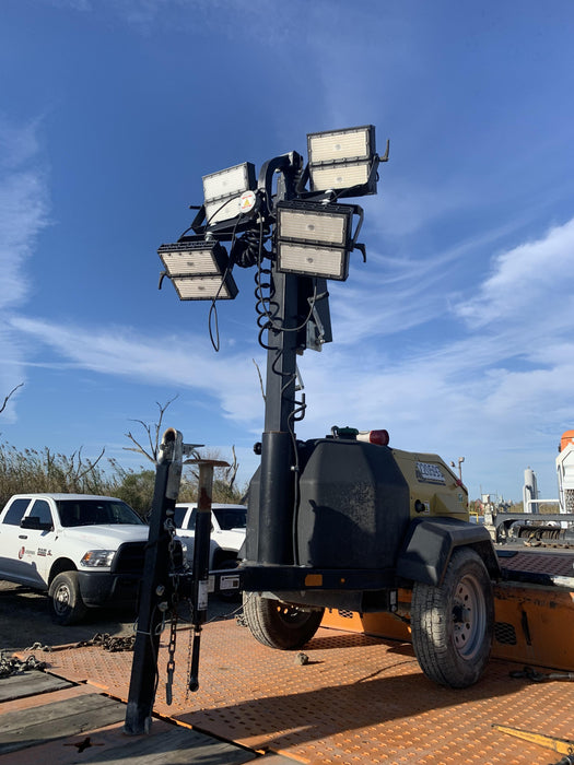 2022 Allmand NLV3GR (4) LED Light Fixture 350W, 23' Vertical Mast, 3kW Prime, Towable, Deep Sea L401, Leveling Jacks, Yanmar T4F 5.8hp