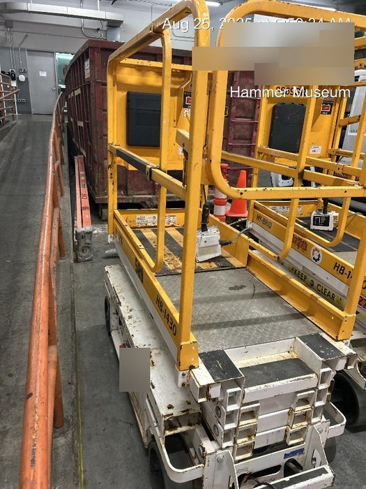 Custom Equipment HB-1430 Hy-Brid Scissor Lift
Platform capacity up to 670 lbs
Working height up to 20 ft
Weighs under 1,700 lbs
Non-marking wheels