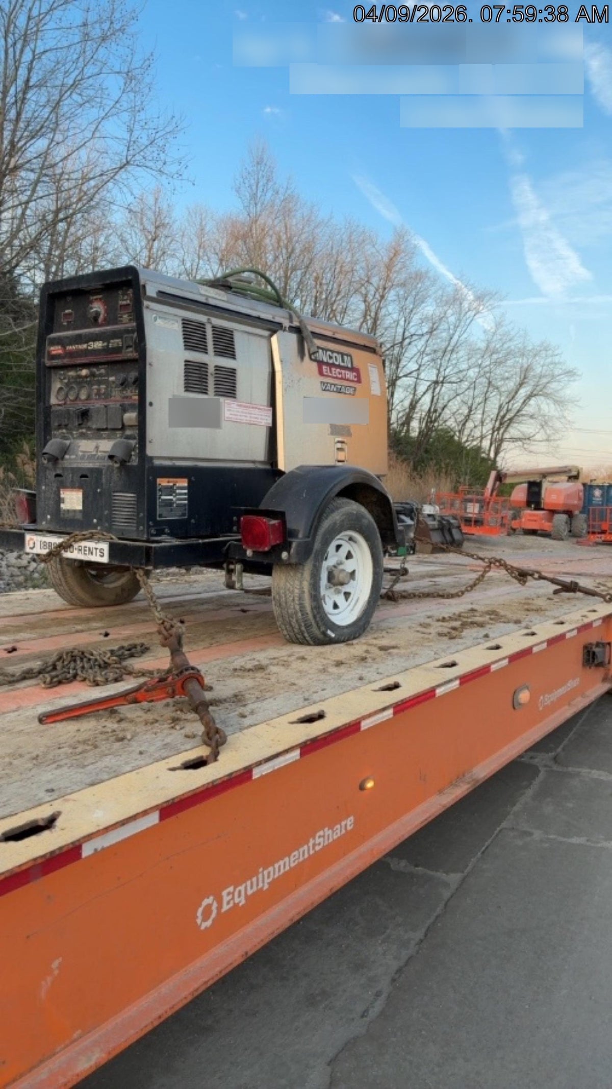 2019 Lincoln Electric Vantage 322 Ready-Pak 3, Two Wheel Trailer, Fender and Light Kit, Cable Rack