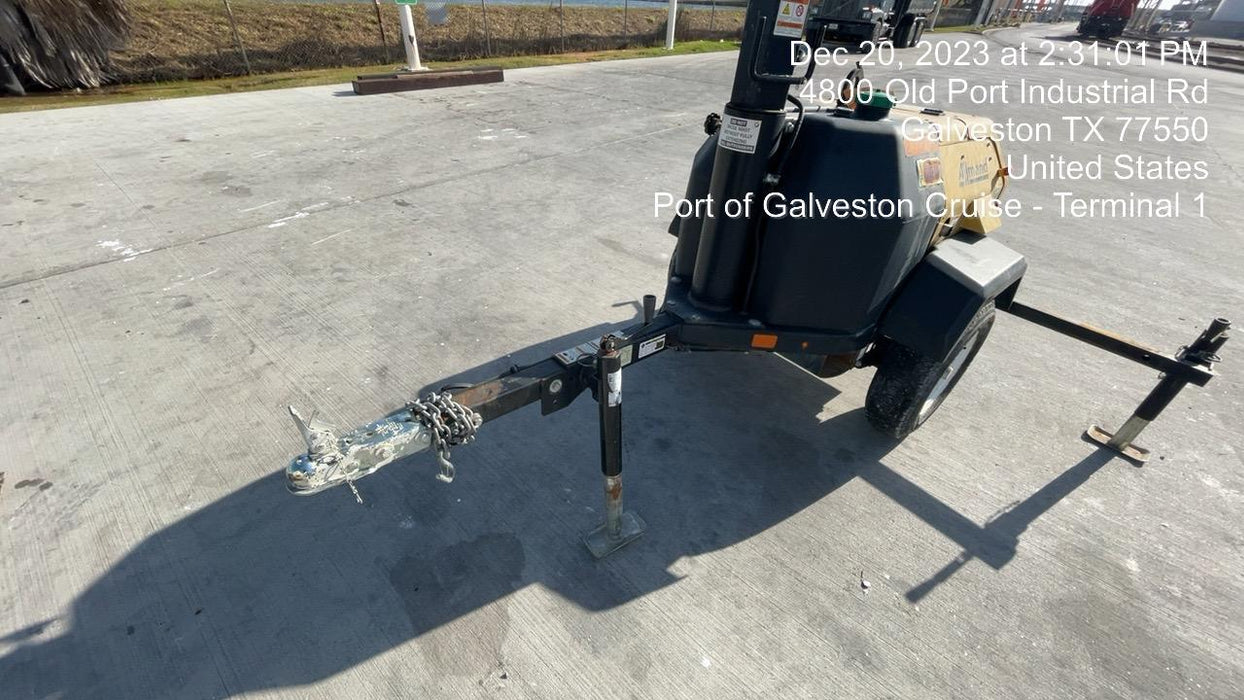 2022 Allmand NLV3GR (4) LED Light Fixture 350W, 23' Vertical Mast, 3kW Prime, Towable, Deep Sea L401, Leveling Jacks, Yanmar T4F 5.8hp