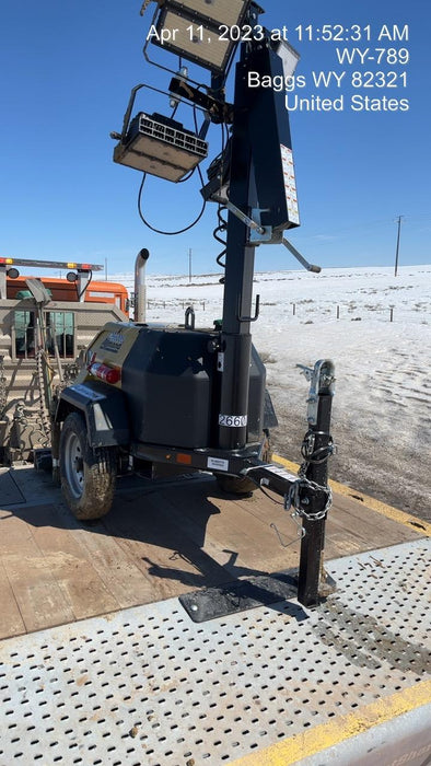 2022 Allmand NLV3GR (4) LED Light Fixture 350W, 23' Vertical Mast, 3kW Prime, Towable, ES Decals, T3