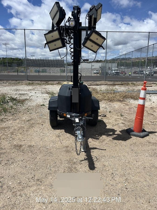 2021 Allmand NLV3GR (4) LED Light Fixture 350W, 23' Vertical Mast, 3kW Prime, Towable, Deep Sea L401, Leveling Jacks, Yanmar T4F 5.8hp
