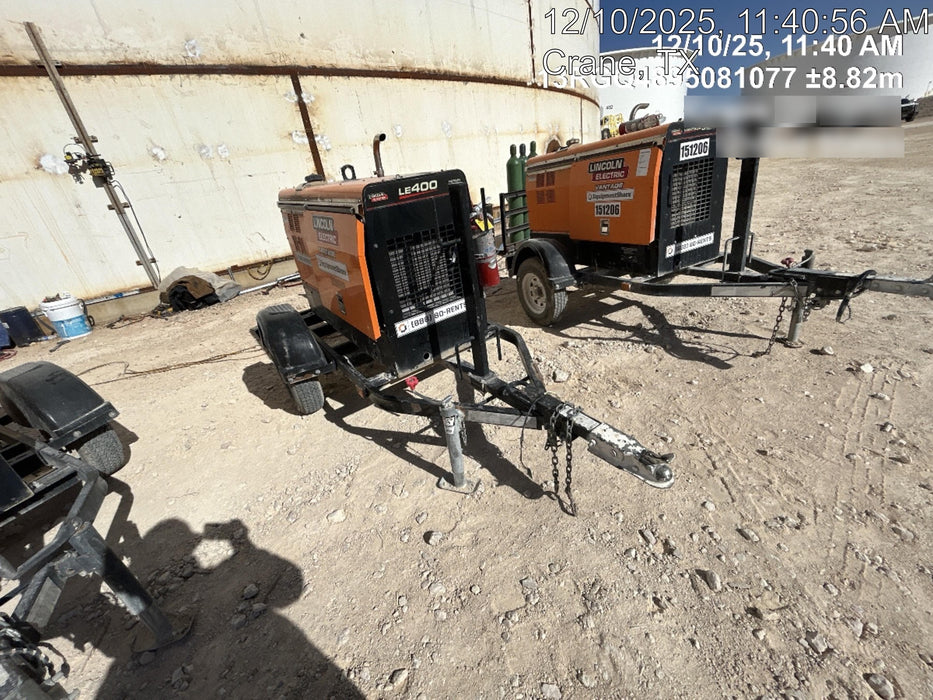 2022 Lincoln Electric LE400 Kubota V1505, Trlr, Cable Rack, Light Kit, ES Decals, T3