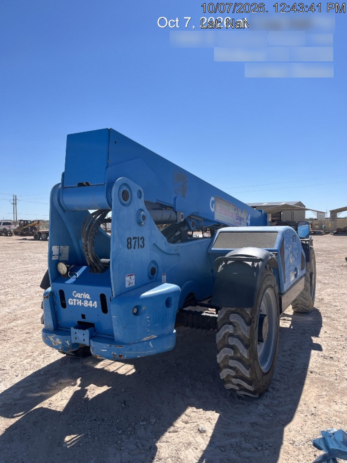 2018 Genie GTH-844 Genie GTH-844D w/Open ROPS, FF Tires, Work Light/Beacon, 60" Carriage and Forks