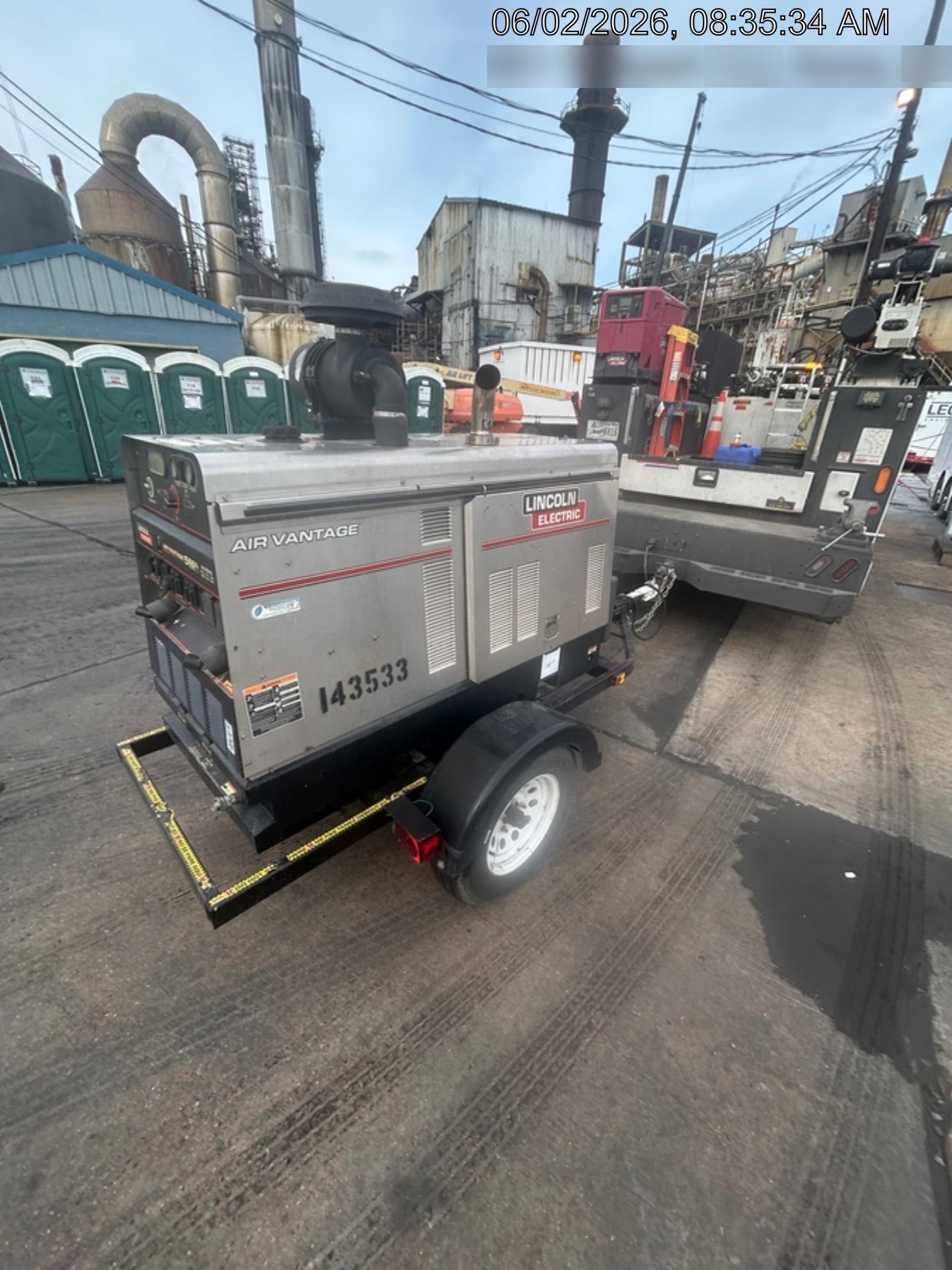 2021 Lincoln Electric Air Vantage 566 Air Vantage 566X Ready Pak 3 (includes trailer, cable rack, fender light kit); no telematics