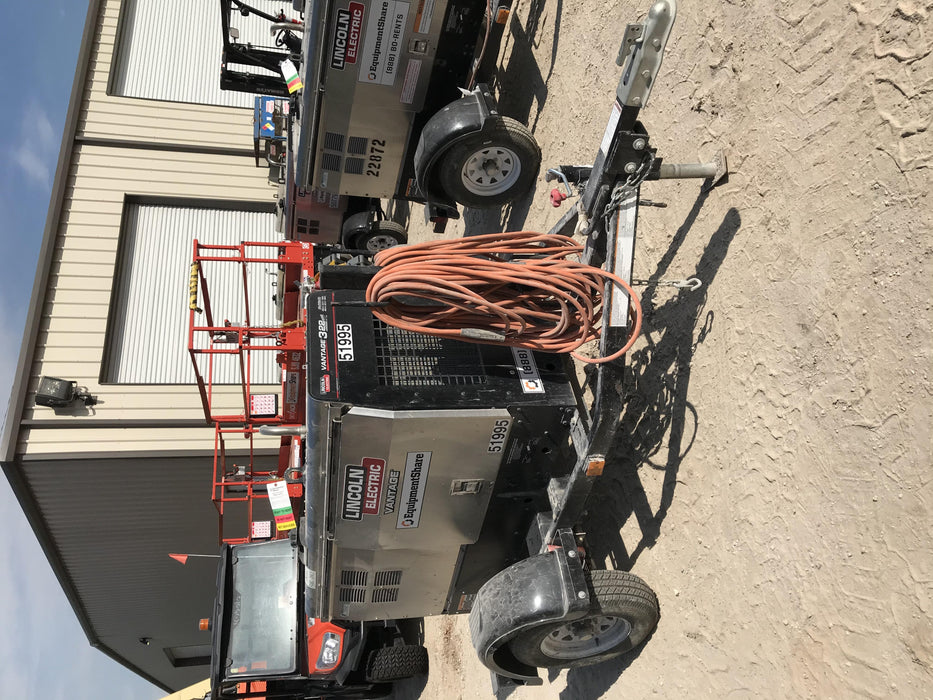 2019 Lincoln Electric Vantage 322 Welder Ready-Pak 3, Two wheel trailer, Fender and Light kit, Cable Rack