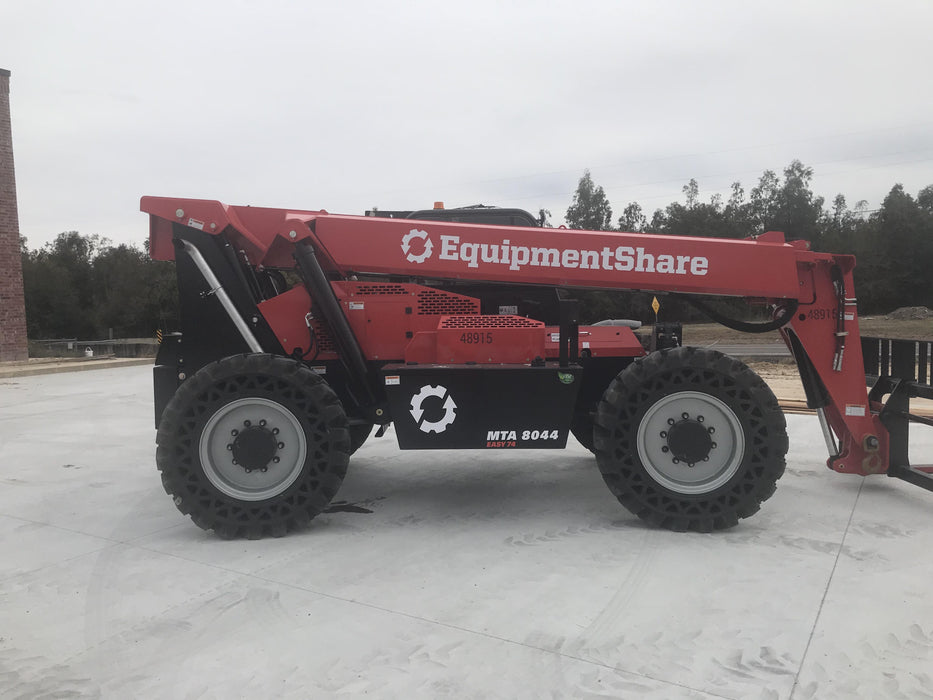 2020 Manitou MTA8044 74hp T4F, Cab/Heat/Air, Cab and Boom LED work lights, Auxiliary Hydraulics, Solid Tires, Amber strobe, Lift Hook w/66" Carriage, 60" Forks