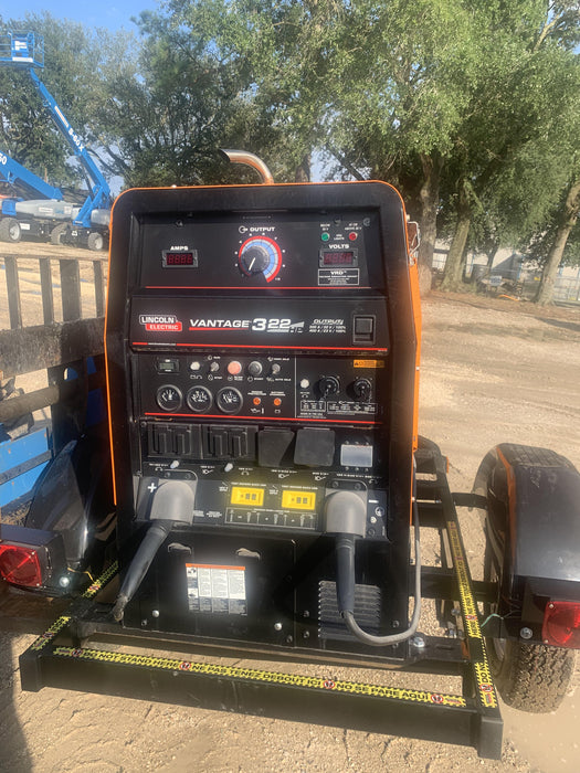 2021 Lincoln Electric Vantage 322 Vantage 322 Ready Pak 3 w/ Decals, ORANGE (includes trailer, cable rack, fender light kit) NO Telematics