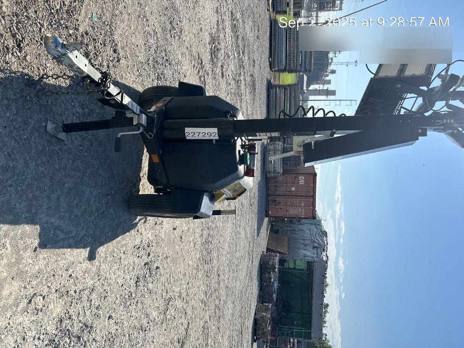 2022 Allmand NLV3GR (4) LED Light Fixture 350W, 23' Vertical Mast, 3kW Prime, Towable, Deep Sea L401, Leveling Jacks, Yanmar T4F 5.8hp