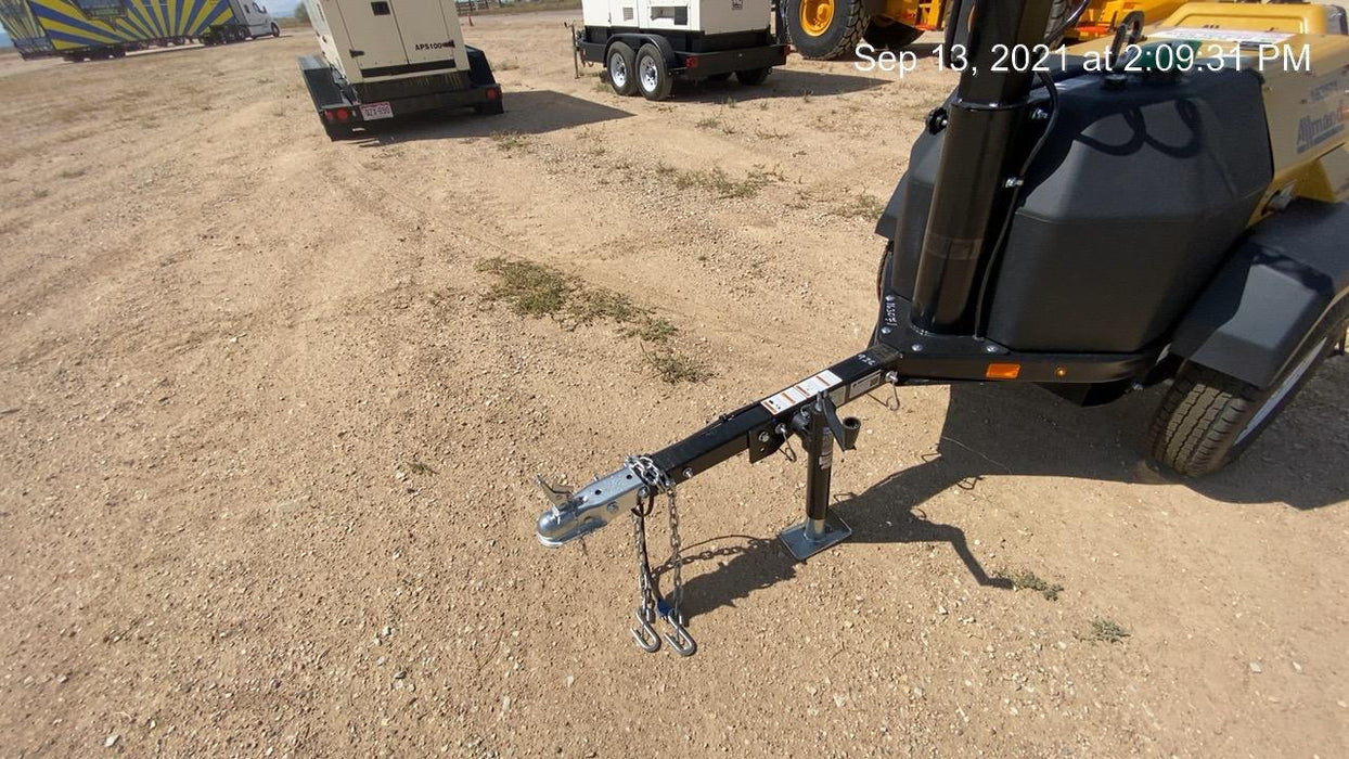 2021 Allmand NLV3GR (4) LED Light Fixture 350W, 23' Vertical Mast, 3kW Prime, Towable, Deep Sea L401, Leveling Jacks, Yanmar T4F 5.8hp