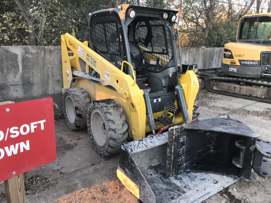 Wacker Neuson SW24 SW24 8K Wheeled Skid Loader, Cab/Heat/AC , ISO , Bucket Leveling, Solid Tires, 75" Bucket LP w/ Teeth