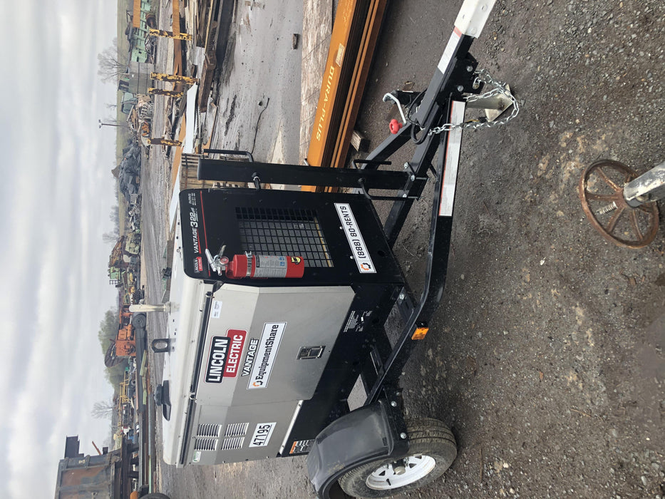 2019 Lincoln Electric Vantage 322 Ready-Pak 3, Two Wheel Trailer, Fender and Light Kit, Cable Rack