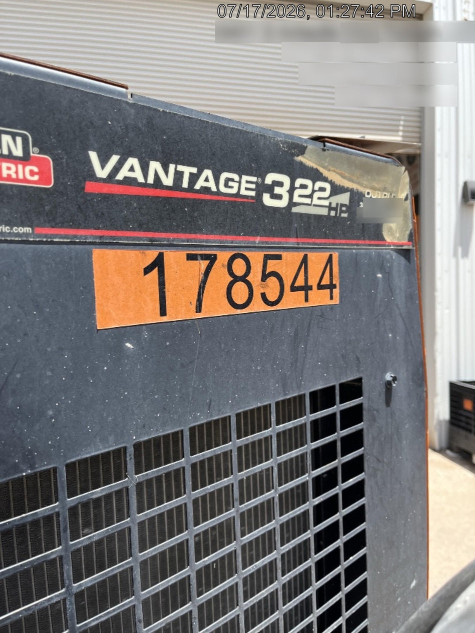 2021 Lincoln Electric Vantage 322 Vantage 322 Ready Pak 3 w/ Decals, ORANGE (includes trailer, cable rack, fender light kit) NO Telematics