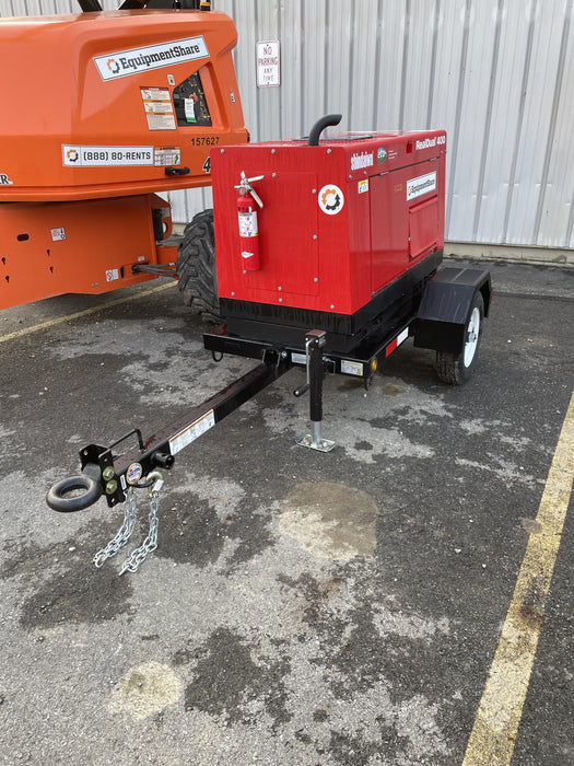 2023 Shindaiwa DGW400MDL Kubota D902 Engine, 23 HP, Dual Op Welder, Wire, Arc, Droop Stick, Tig, and CC Stick Functionality, Simulphase, 3 Phase and 1 Phase Gen Output, Single Axle NB Trlr, Slr Trckl Chrg 12V 12W, Fire Ext