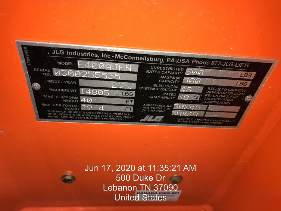 2019 JLG E400AJPN
