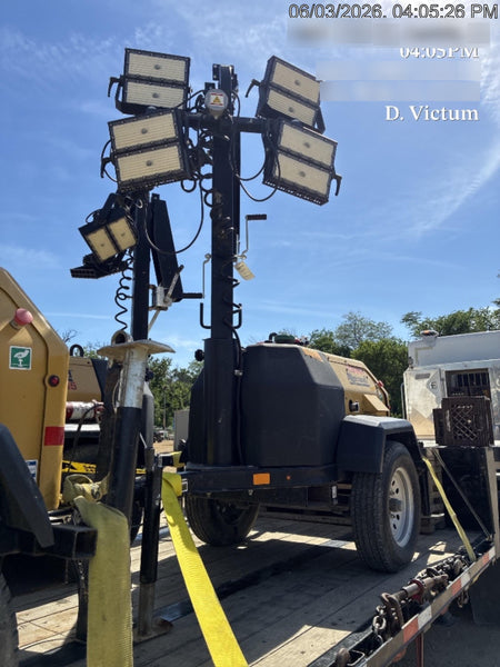 2022 Allmand NLV3GR (4) LED Light Fixture 350W, 23' Vertical Mast, 3kW Prime, Towable, Deep Sea L401, Leveling Jacks, Yanmar T4F 5.8hp