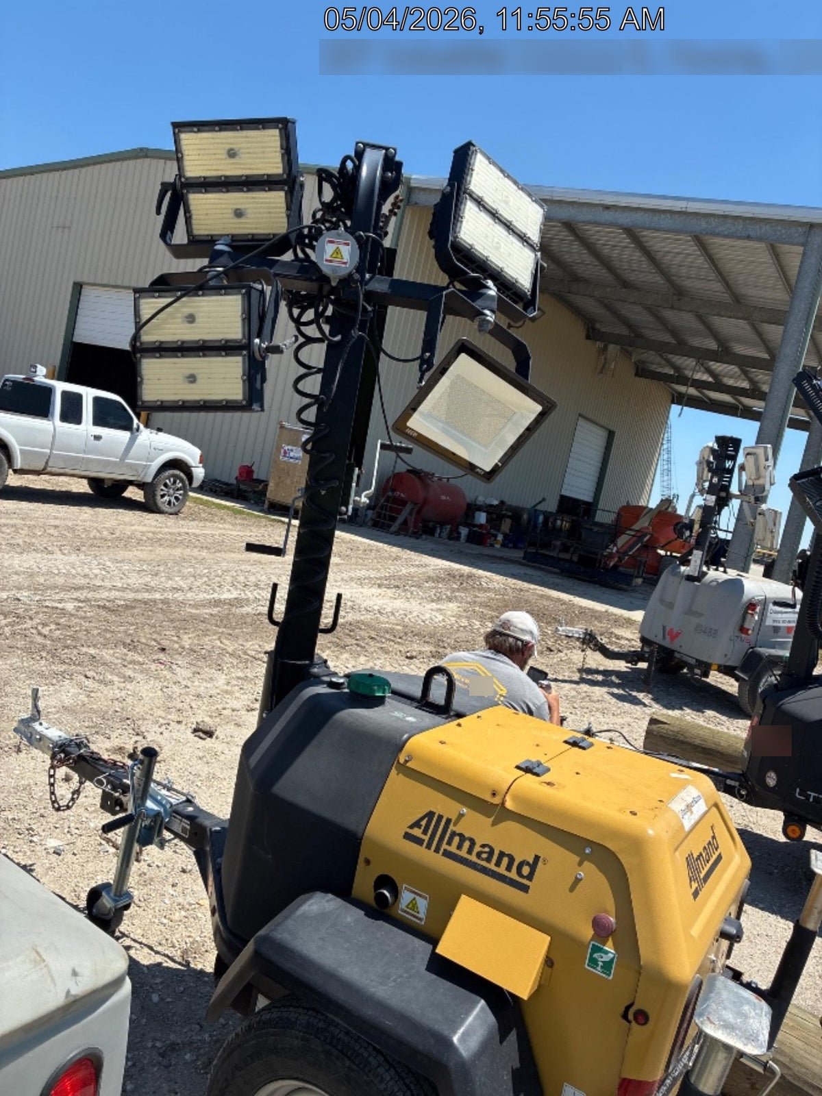 2022 Allmand NLV3GR (4) LED Light Fixture 350W, 23' Vertical Mast, 3kW Prime, Towable, Deep Sea L401, Leveling Jacks, Yanmar T4F 5.8hp
