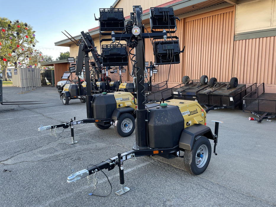 2022 Allmand NLV3GR (4) LED Light Fixture 350W, 23' Vertical Mast, 3kW Prime, Towable, ES Decals, T3