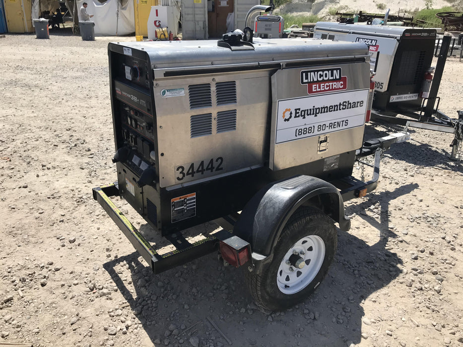 2019 Lincoln Electric Vantage 322 Welder Ready-Pak 3, Two wheel trailer, Fender and Light kit, Cable Rack