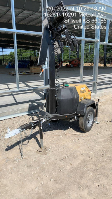 2022 Allmand NLV3GR (4) LED Light Fixture 350W, 23' Vertical Mast, 3kW Prime, Towable, Deep Sea L401, Leveling Jacks, Yanmar T4F 5.8hp