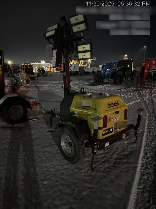 2022 Allmand NLV3GR (4) LED Light Fixture 350W, 23' Vertical Mast, 3kW Prime, Towable, ES Decals, T3