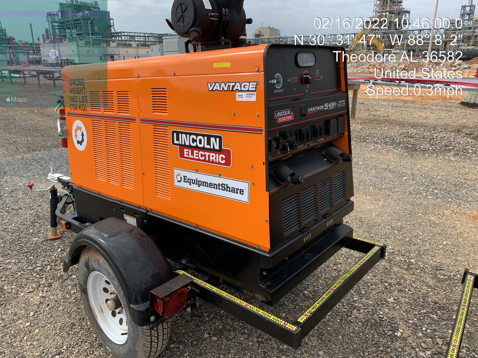 2021 Lincoln Electric Vantage 549X Ready Pak 3, ORANGE (includes trailer, cable rack, fender light kit)