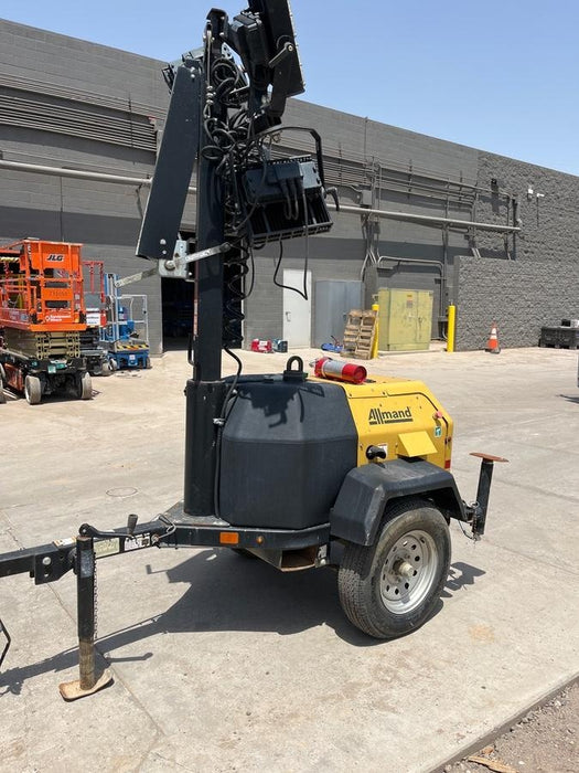 2022 Allmand NLV3GR (4) LED Light Fixture 350W, 23' Vertical Mast, 3kW Prime, Towable, Deep Sea L401, Leveling Jacks, Yanmar T4F 5.8hp