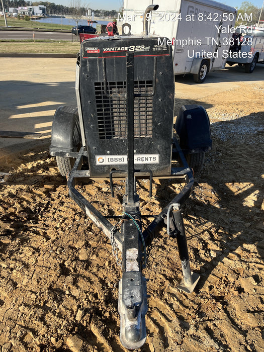 2019 Lincoln Electric Vantage 322 Lincoln Vantage 322 Welder w/Trailer, Light Kit, Cable Rack