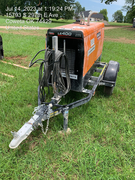 2022 Lincoln Electric LE400 Kubota V1505, Trlr, Cable Rack, Light Kit, ES Decals, T3