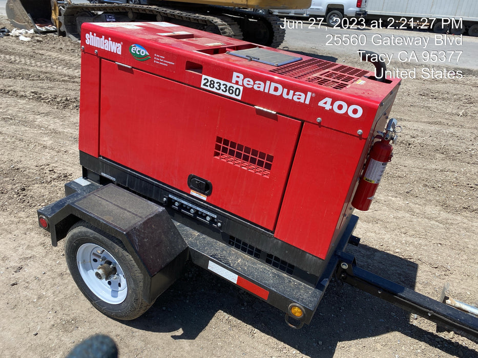 2022 Shindaiwa DGW400MDL Kubota D902 Engine, 23 HP, Dual Op Welder, Wire, Arc, Droop Stick, Tig, and CC Stick Functionality, Simulphase, 3 Phase and 1 Phase Gen Output, Single Axle NB Trlr, Slr Trckl Chrg 12V 12W, Fire Ext