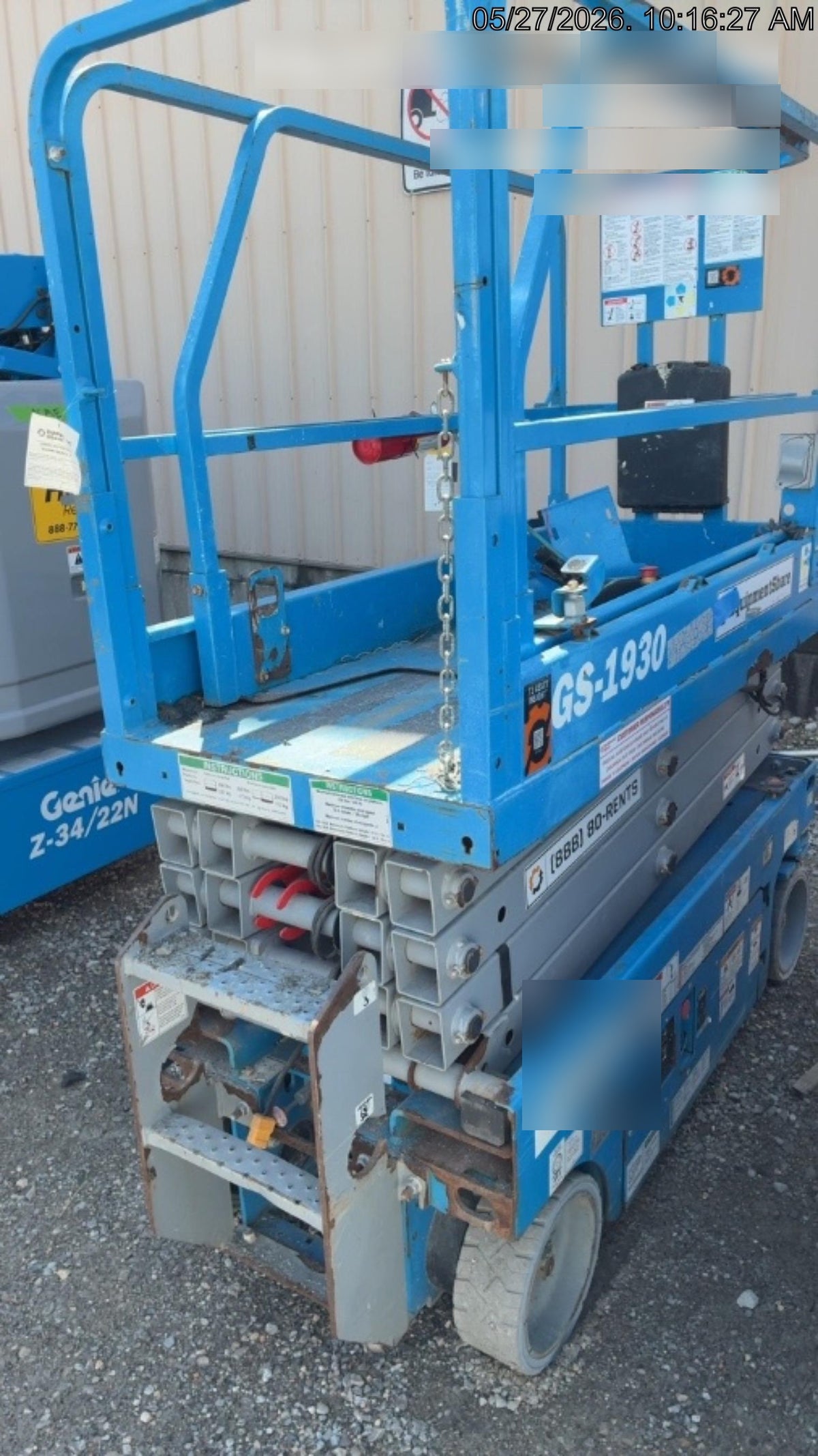 2019 Genie GS-1930 Fixed rails with chain Entry