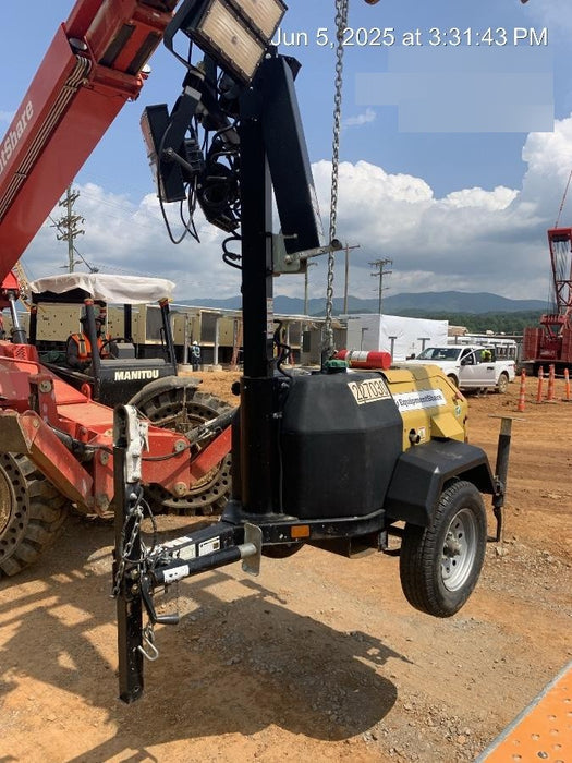 2022 Allmand NLV3GR (4) LED Light Fixture 350W, 23' Vertical Mast, 3kW Prime, Towable, Deep Sea L401, Leveling Jacks, Yanmar T4F 5.8hp