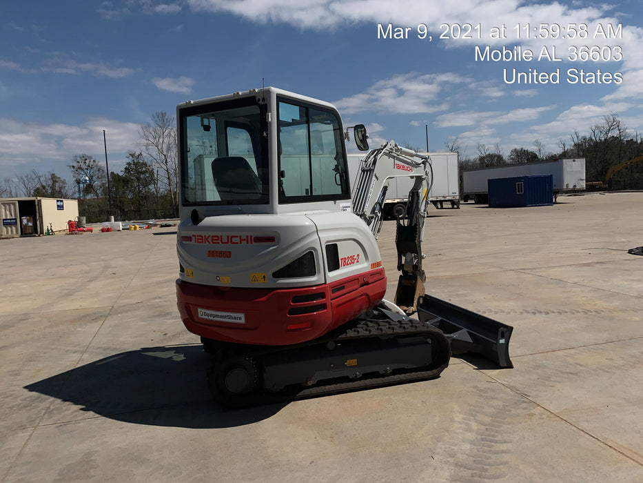 2020 Takeuchi TB-235-2CR Cab/Heat/Air, Rubber Tracks, Manual TAG QC