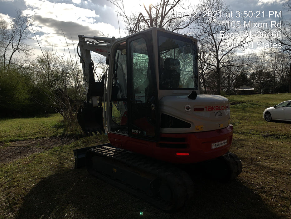 2020 Takeuchi TB250-2C Cab/Heat/Air, Rubber Tracks, Manual TAG QC