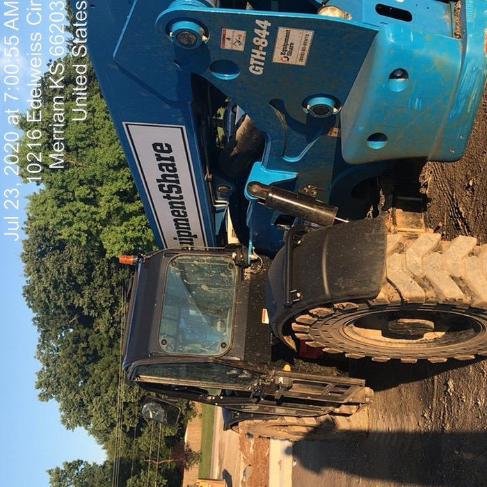 2019 Genie GTH-844 Cab/Heat/AC, Solid RT Tires, LED Work Lights, Beacon 60" QA Carriage, 48" Forks