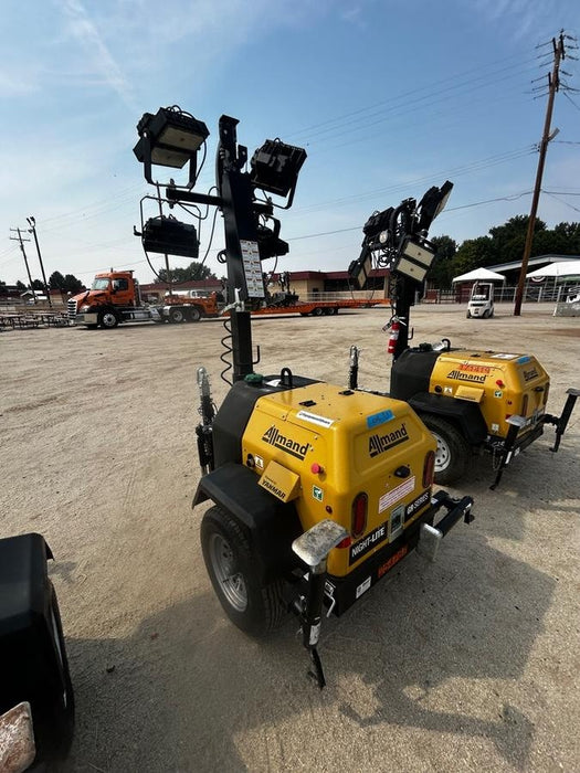 2022 Allmand NLV3GR (4) LED Light Fixture 350W, 23' Vertical Mast, 3kW Prime, Towable, ES Decals, T3