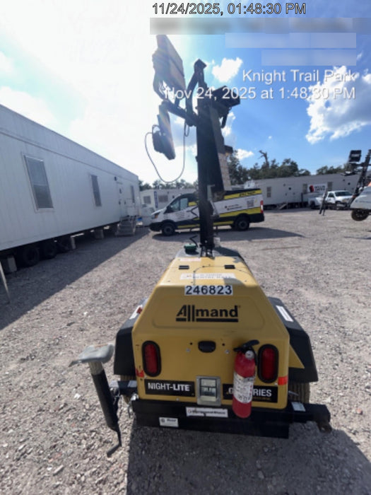 2022 Allmand NLV3GR (4) LED Light Fixture 350W, 23' Vertical Mast, 3kW Prime, Towable, ES Decals, T3